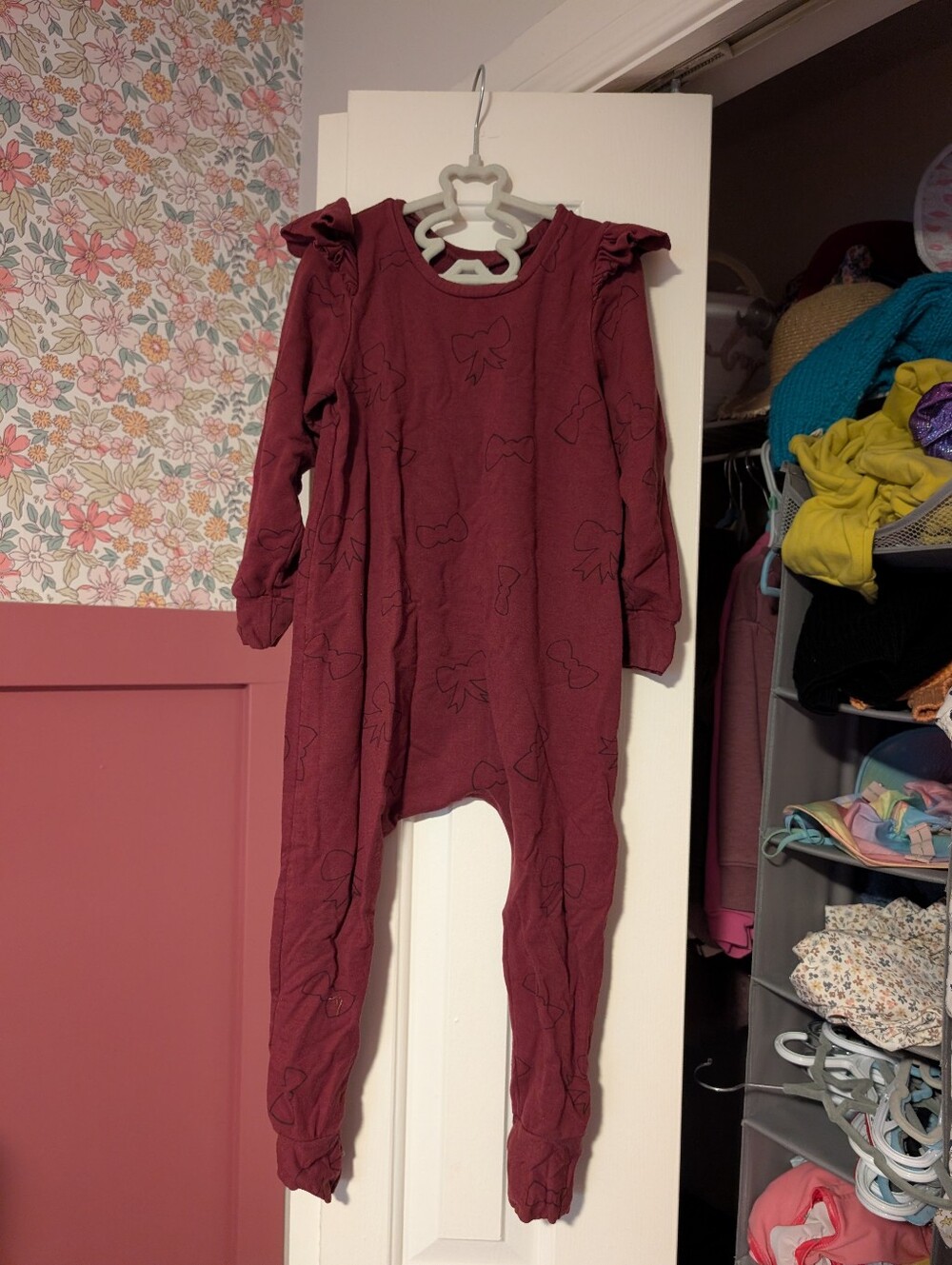 Posh & Cozy Kids Burgundy Long Sleeve One-Piece Romper